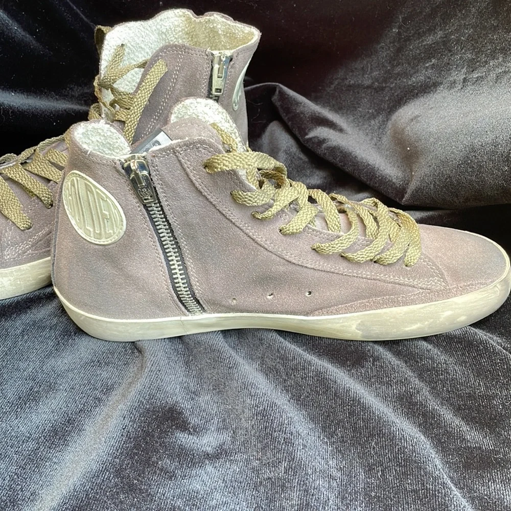 GOLDEN GOOSE LUXURY DISTRESSED FRANCY GREY SUEDE HIGH TOP SNEAKERS - 9 -โญ๏ธ๐ - Picture 9 of 12